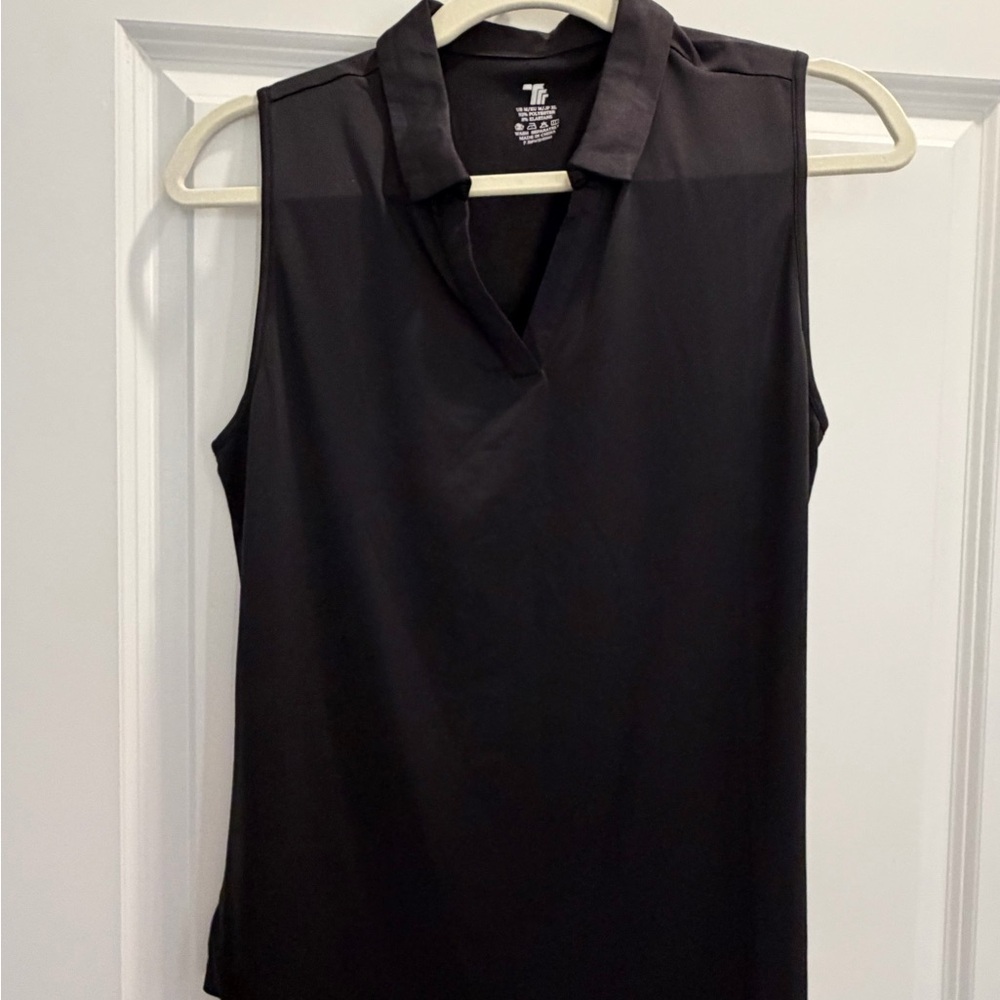 tek gear Black Sleeveless Polo Tank Top